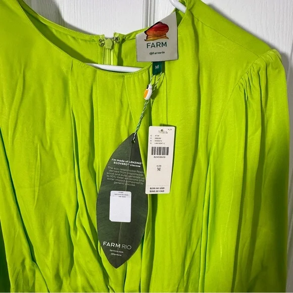 NWT FARM Rio Puff Sleeve Dress - Picture 6 of 11